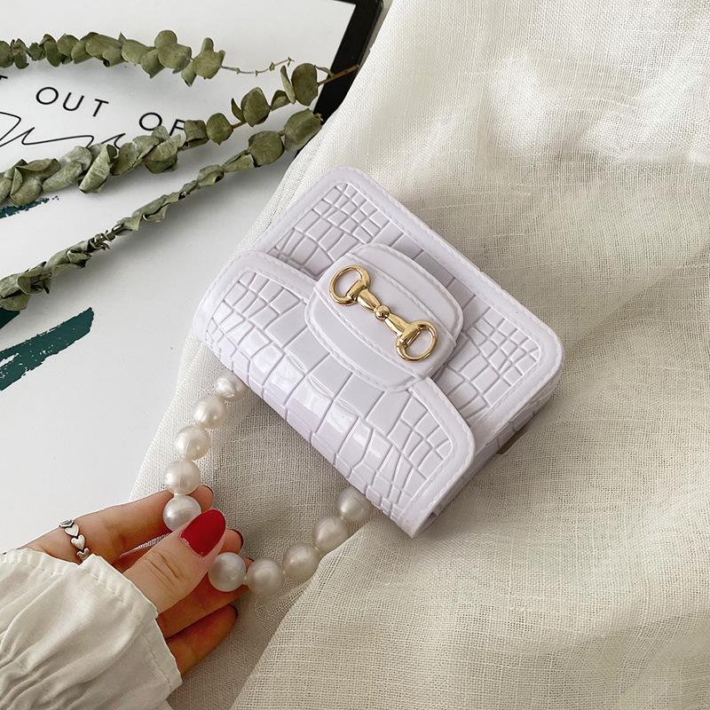 Pearl stone pattern jelly bag versatile lock women's bag