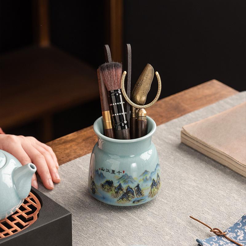 Ebenholz Teezeremonie Sechs Gentlemen Set Kung Fu Tee Set Zubehör Daquan 6 Gentlemen Teezubereitungswerkzeuge Teenadel Klemme, Teemesser