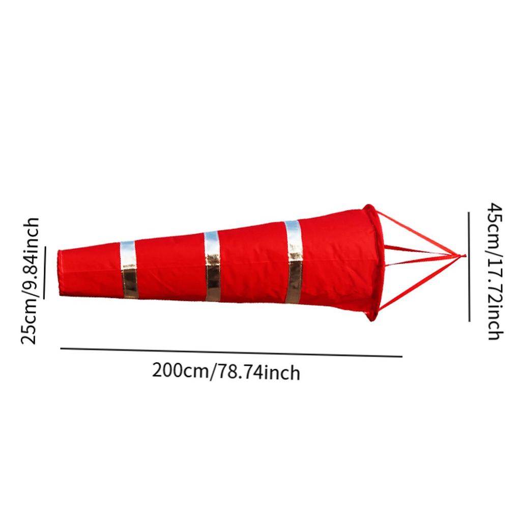 Airport Windsock, Outdoor Hanging Wind Sock, Reflective Aviation Flag Waterproof Rip Stop Measurement Sock for Park Airport