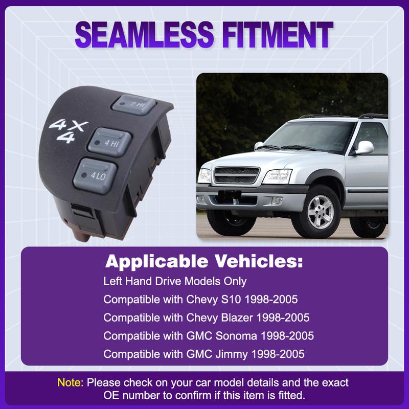 4X4 4WD Transfer Case Switch Button for Chevy S10 Blazer GMC Sonoma Jimmy 1998-2005 15037124 SW2171 19244091
