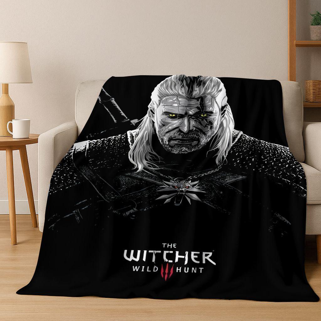 

3D The W-Witcher Геральт Игры Мультяшное Фланелевое Одеяло, Теплое и Уютное Мягкое Плед для Дома Спальни Кровати Дивана Покрытие Детский Подарок 75x90cm