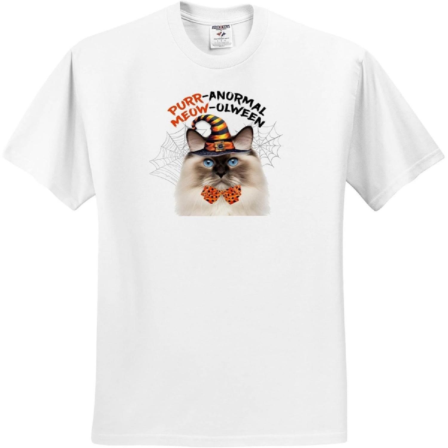 3dRose, Seal Point Ragdoll Cat with Funny Feline Humor for Halloween, T-Shirt XXXXXL белый