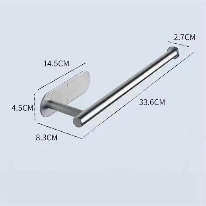 Stainless Steel Silver / Black Paper Towel Wipe Hanging Rack Can Store Cling Film Wipes Roll Paper Rack For The Kitchen Bathroom