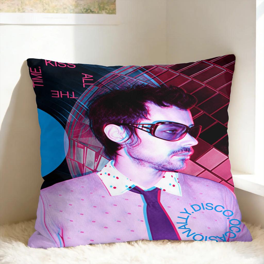 Singer H-Harrys S-Styles Kiss Al the Time Pillow Case Comfy Pillow Cover For Sofa Couch Bed Living Room Retro Trendy Pillowcase