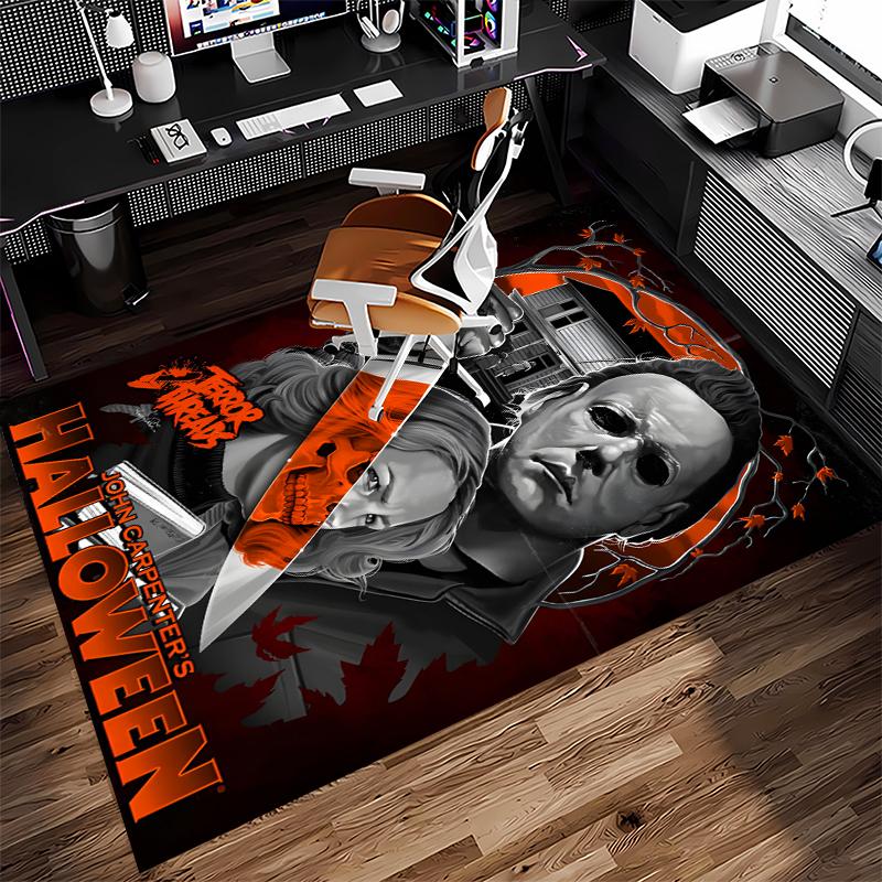 1pc The Revenge of Michael Myers Print Area Rug - Soft,Washable Non-Slip Indoor Mat for Office Chairs,Living Room,Home Office Decorative Rug