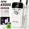 45000RPM electric nail drill with LCD low noise rechargeable nail polisher for polishing gel nail polish.