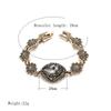 Niche Design Gold Plated Natural Stone Bracelet Vintage Rhinestone Embellished Gift for Best Friends