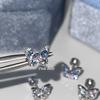 High-End Shiny Blue Butterfly Cartilage Stud Earrings for Sleep & Shower - Japanese Korean Niche Design