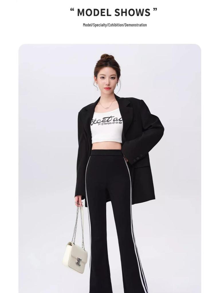 Women's 2025 Spring High-Waist Slimming Bodycon Flare Sweatpants