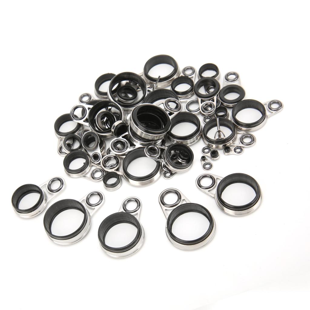 49 In 1 Set Universal Rock Casting Tackle Fishing Rod Guides Line Rings Top Tips