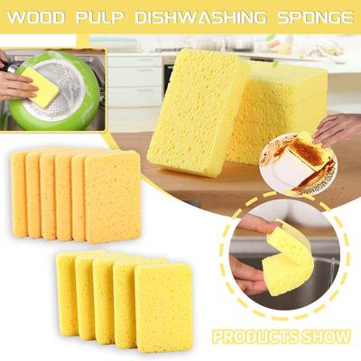 1Pcs Wood Pulp Dishwashing Sponge Wipe Thickened Oil-free Kitchen  Wipe Nano  Pot Brush Cleaning Cloth