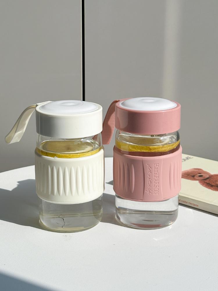 2026 Trendy Heat-Resistant Glass Cup for Girls, Stylish & Portable, Perfect for Brewing Flower Tea, Includes Tea Infuser