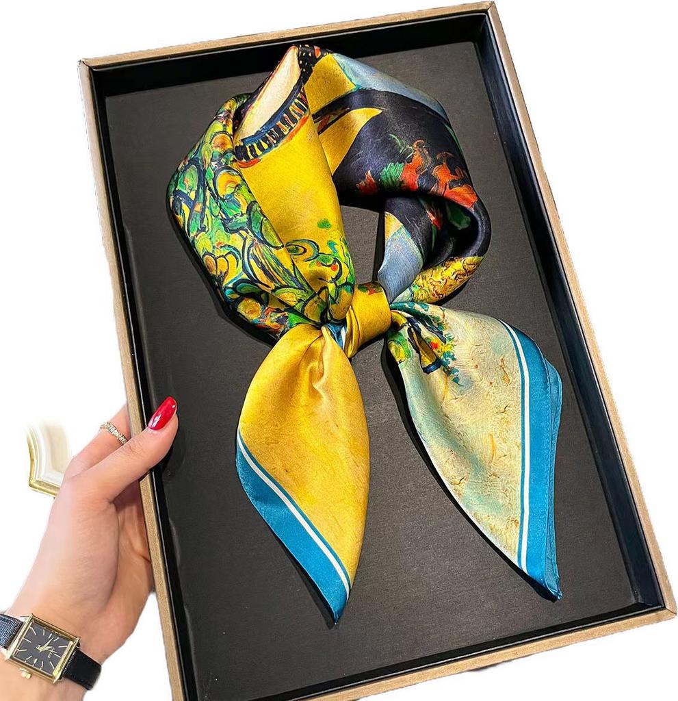 100% Pure Silk Scarf Women Hairband Foulard Square Female Luxury Fashion Hair Neckerchief Lady Shawl Wraps Hijab Bandana Scarves