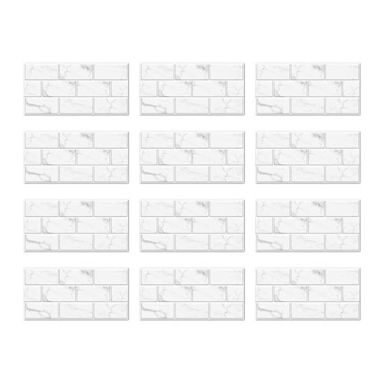Removable Bathroom Wall Tiles Self-Adhesive PVC Tile Stickers, Waterproof Mosaic Pattern Decals for Kitchen Cover Defects Stickers Home Decor,