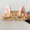 1set Elastic Women Shower Hairband & Wristband Cute Kitten Plush Face Wash Hairband Home Makeup Headband Wristband