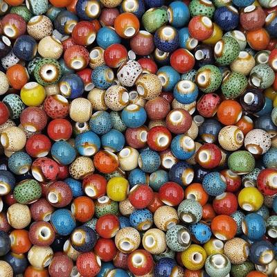 10/20/30ocs Porcelain Beads Chinese Round Ceramic Beads 8mm for Handmade Jewelry Making Bracelets Necklace Making, Leopard
