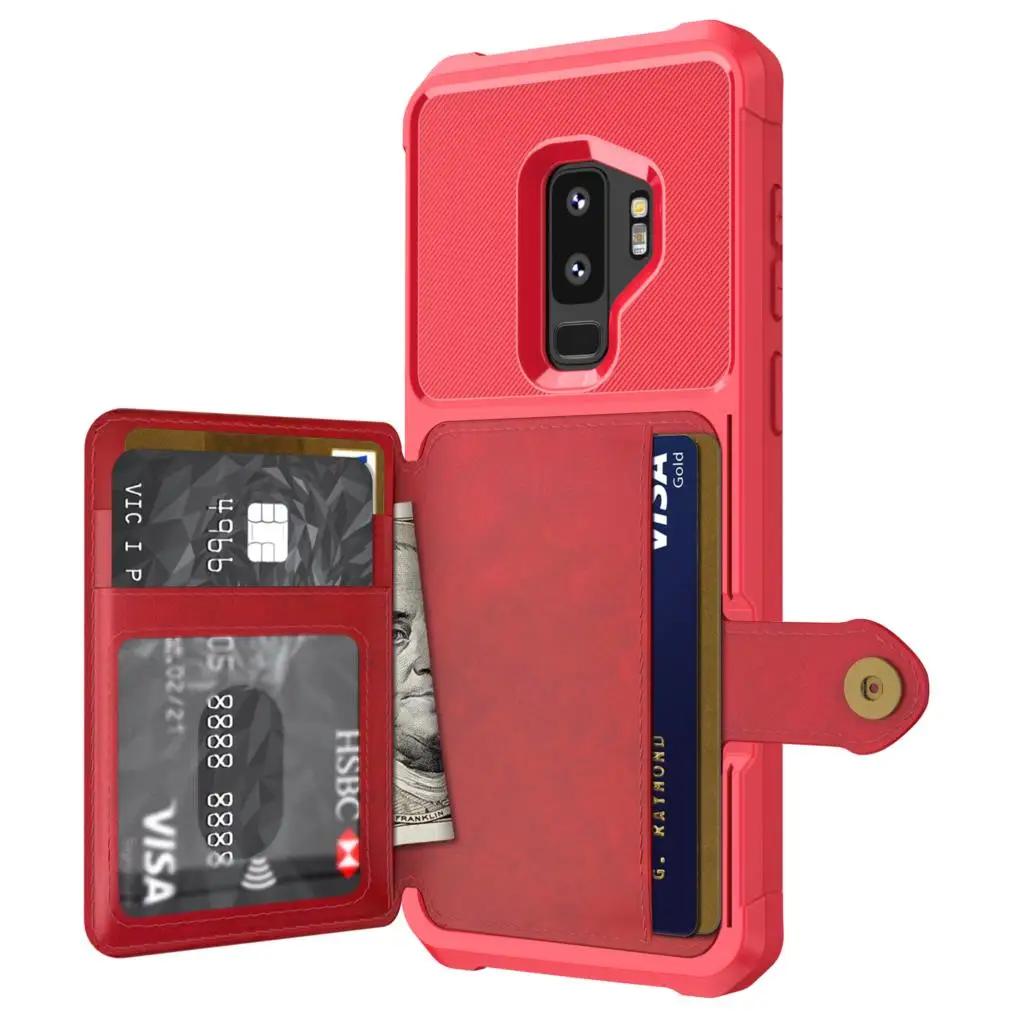 WEFOR PU Leather Case For Samsung Galaxy S9 S9 Plus Retro Flip Phone Cases For Samsung Galaxy Note 9 Card Holders Cover