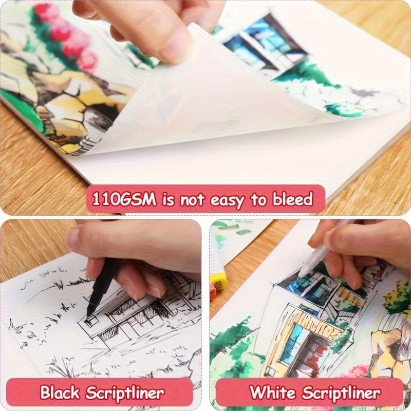 24 Colors Art Marker Pens, Dual Tip Drawing Pens,Suitable for Drawing,Coloring,Highlighting,Illustration Design,Animation Design