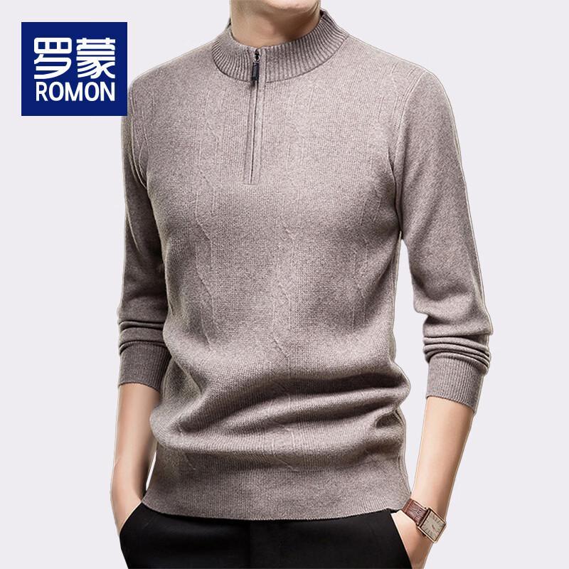 Romon Men s Thickened Half-Zip Knit Sweater 2XL
