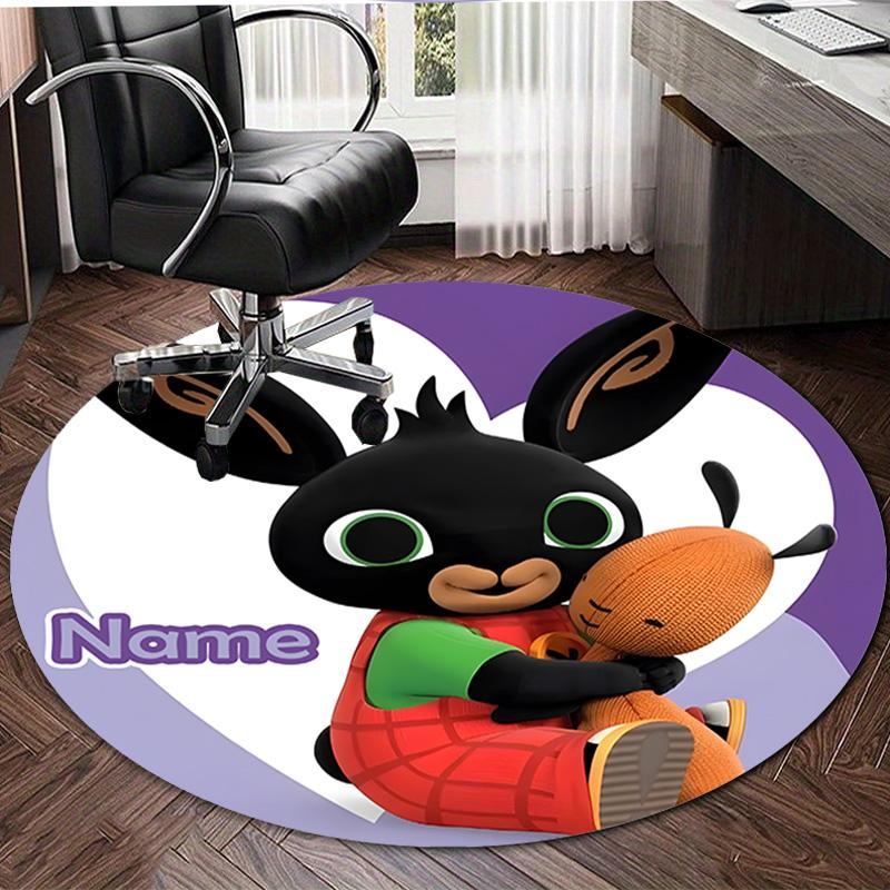 Personalized B-Bing Bunny Round Chair Office Rug - Perfect for Mat, Office Chair & More - Ideal Gift for Birthdays and Holidays
