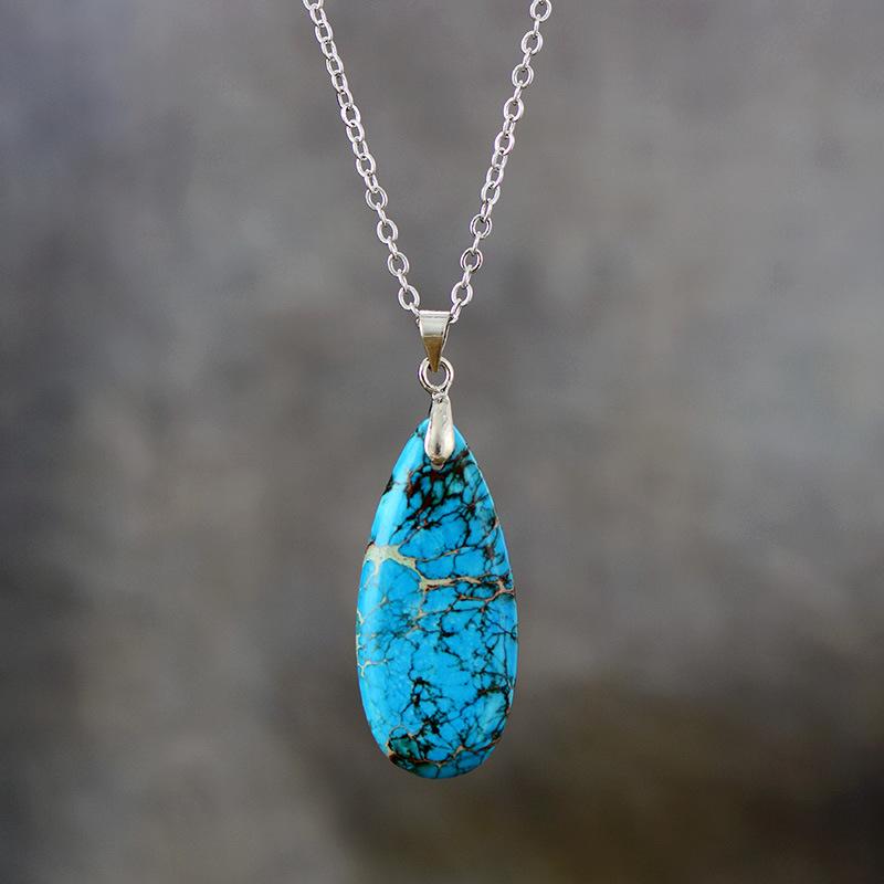High-Quality Popular Jewelry For Emperor Stone Water Drop-Plated 18K Gold Chain Pendant Necklace