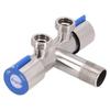 1pc Faucet Double Handle Triangle Valve Stainless Steel Cold Water Tap Bathroom Washing Machine Toilet Bathroom Fixture Parts