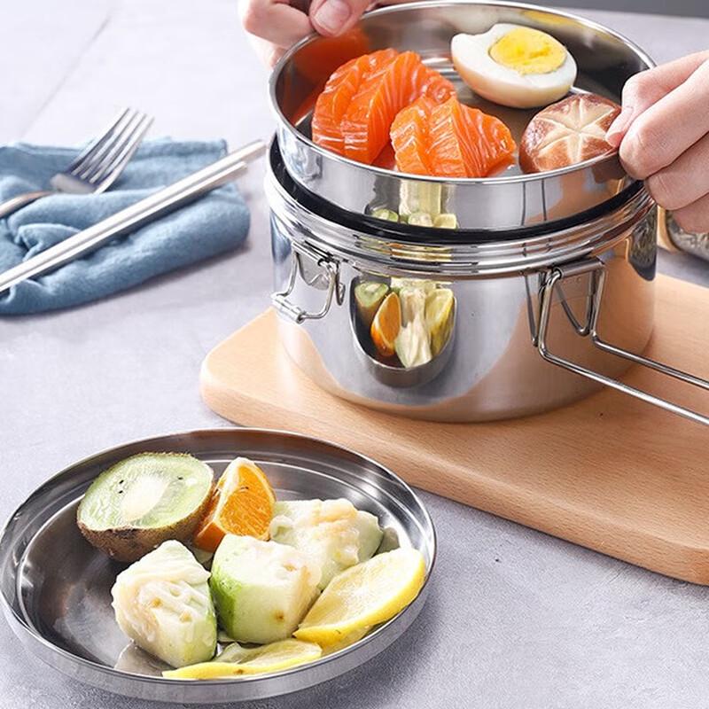 ZISIZ 304 Stainless Steel Round Bento Box