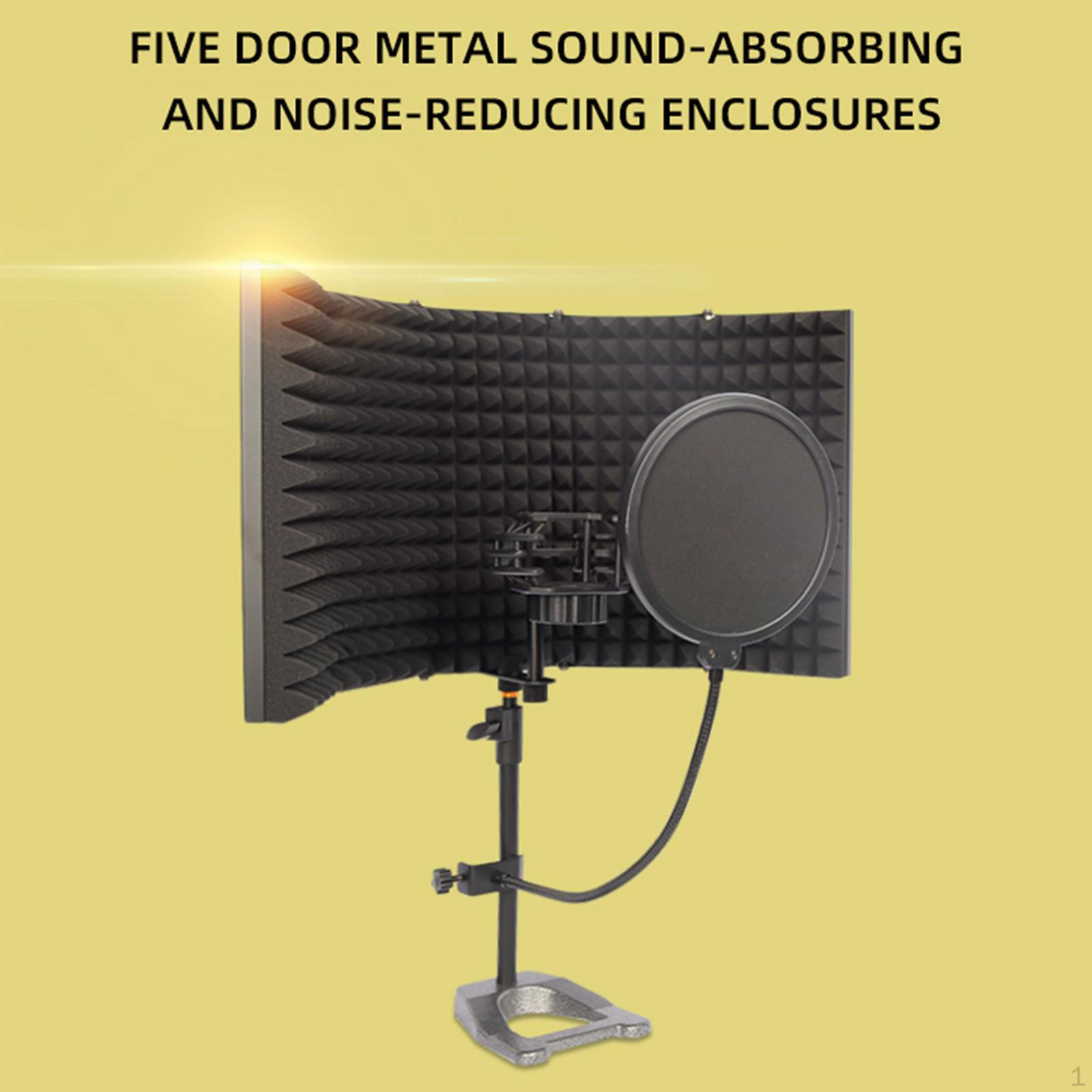

Adjustable Mic Isolator ,Absorbent Foam ,Sound Filter Insulation, Microphone Isolation sheild five panels