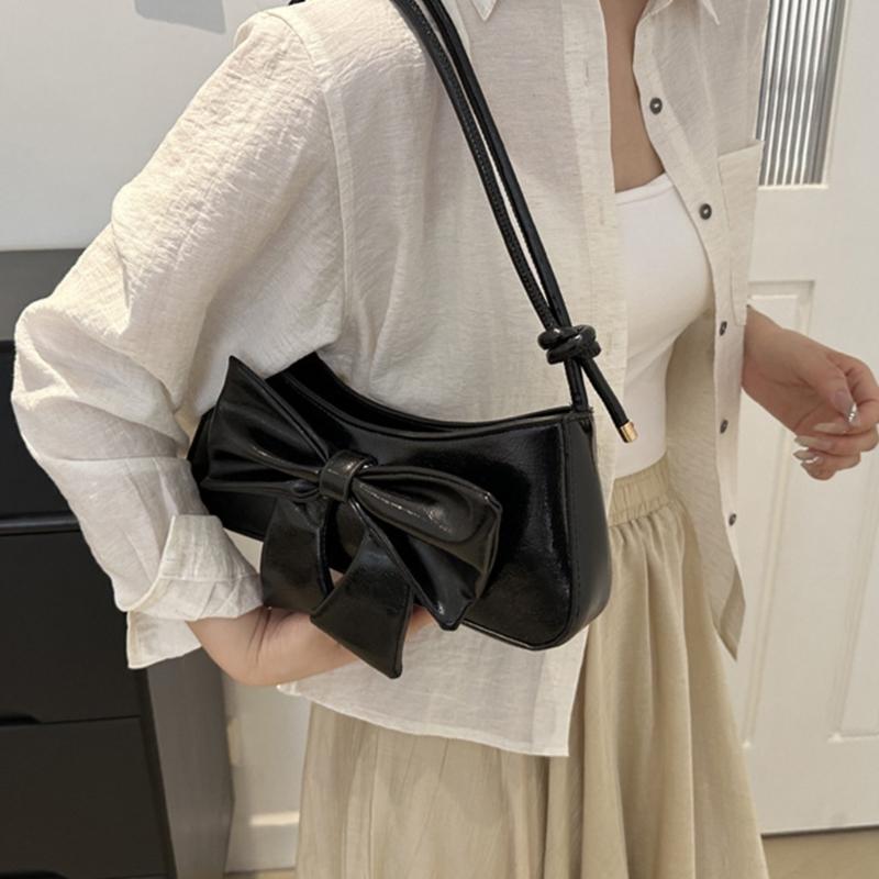 Bowknot Purses for Women Small Crossbody Bags Pu Leather Shoulder Bags Hoboes Handbag with Adjustable Strap