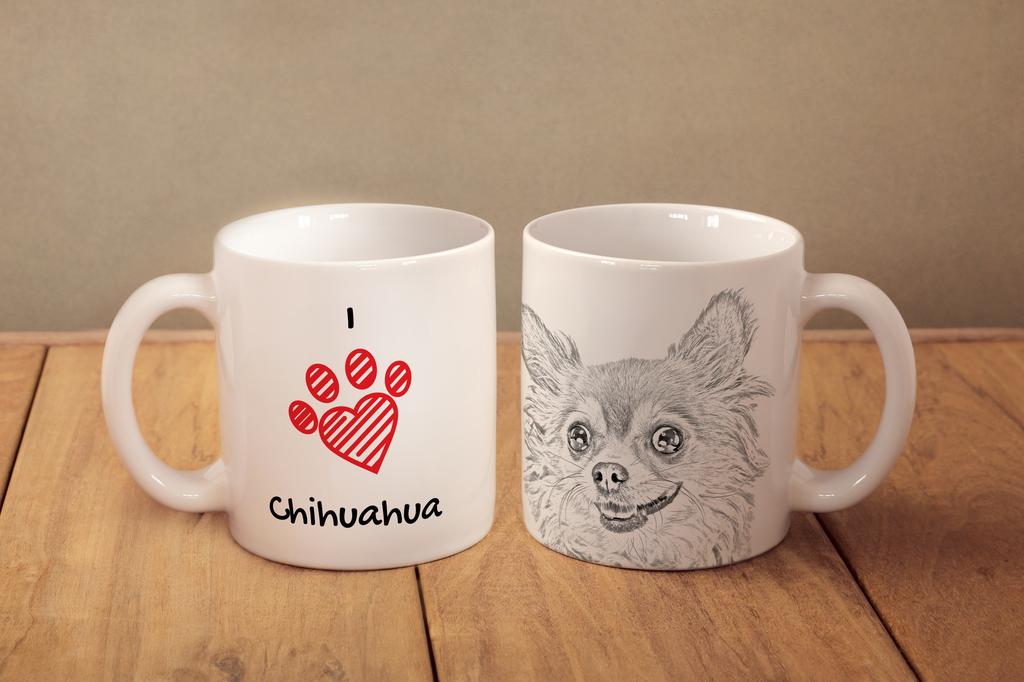 Chihuahua Long-haired - Cup with a Dog, Cute Cup with Graphics, a Gift with Your Photo from the Art-Dog Brand
