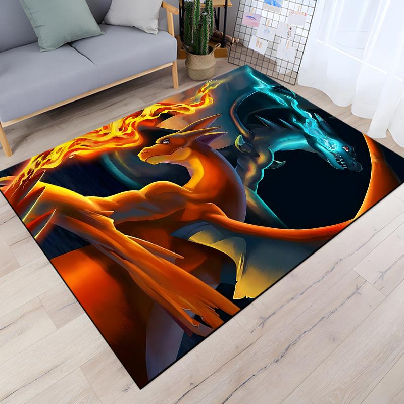 Next Day Shipping Pokemon Charizard Pattern Rug Carpet for Living Room Bathroom Mat Creative Doormat Rug for Bedroom Home Decor