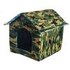 Outdoor Feral Cat House Waterproof Windproof Warm Shelter with Fixed Anchors for Stray Cats, Winter Weatherproof Cat Enclosure