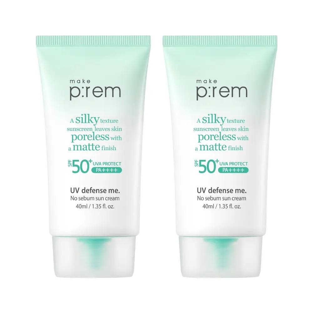 

make p:rem UV Defense Me No Sebum Sunscreen SPF50+ PA++++ Set 40ml + 40ml + 20ml