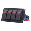 4 Gang Rocker Switch Panel LED Backlight 5‑Pin Overheat Protection for 12V 24V Vehicle Marine Yacht BoatOrange Light