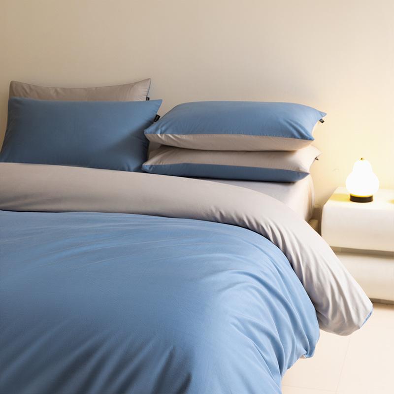 

Class A 100 Mother And Baby Grade Double Spell Four-Piece Set 100% Cotton Light Luxury Quilt Cover Bed Sheet Hat Student Dormitory 3Pcs Set 160x210cm single quilt cover