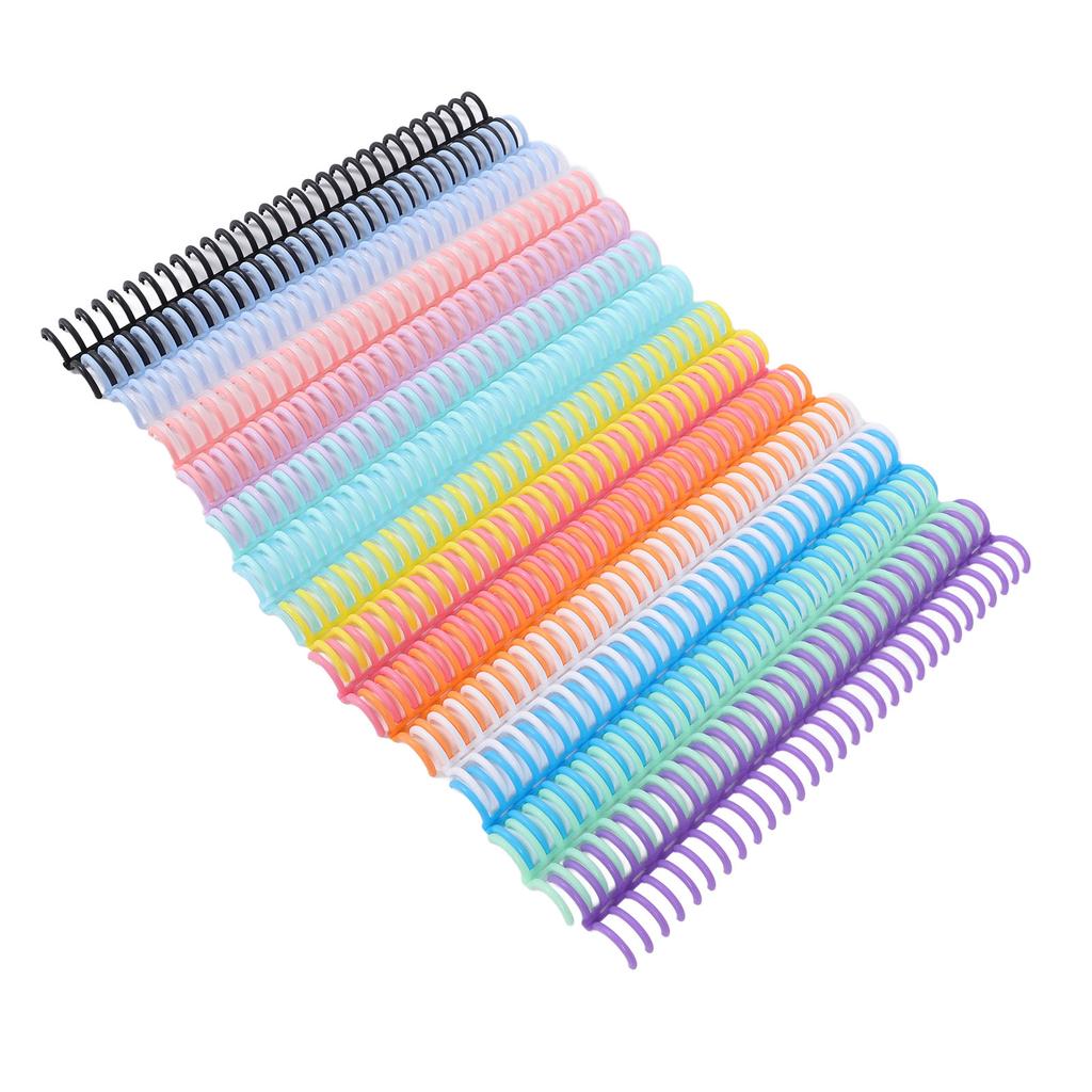 14Pcs 14 Colors Comb Binding Spines 150 Sheet Capacity 19mm X 30 Ring PP Plastic Binder Combs for