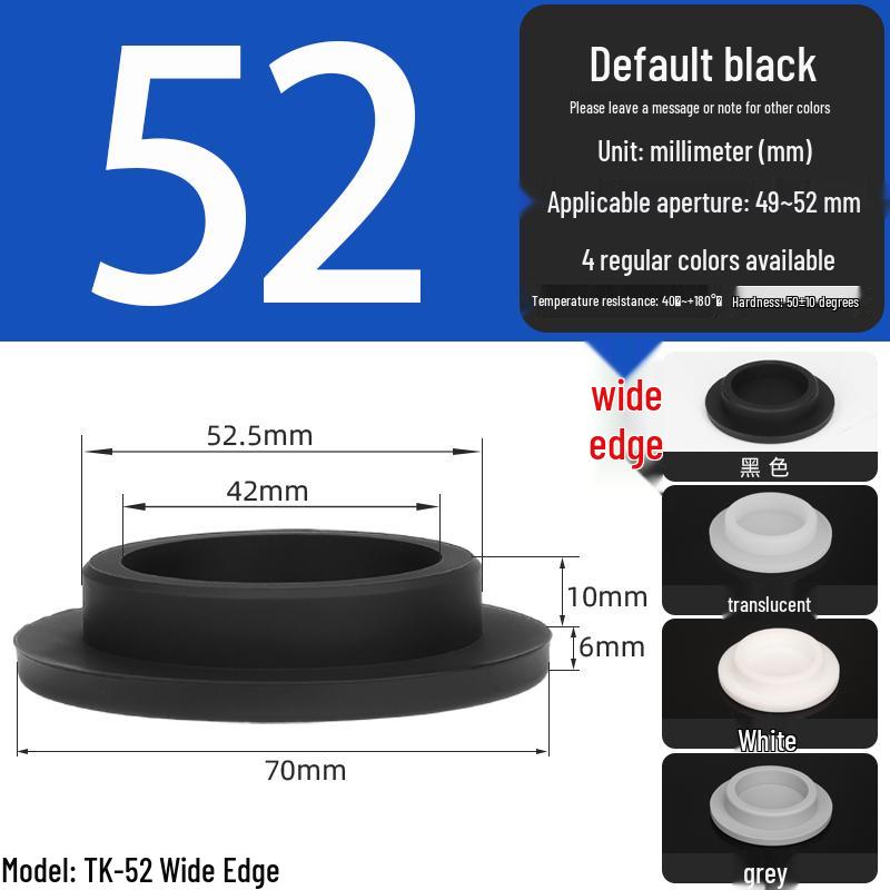 Black High-Temperature Resistant T-Shaped Silicone Stopper - Round Hole Rubber Gasket & Shock-Absorbing Blind Plug