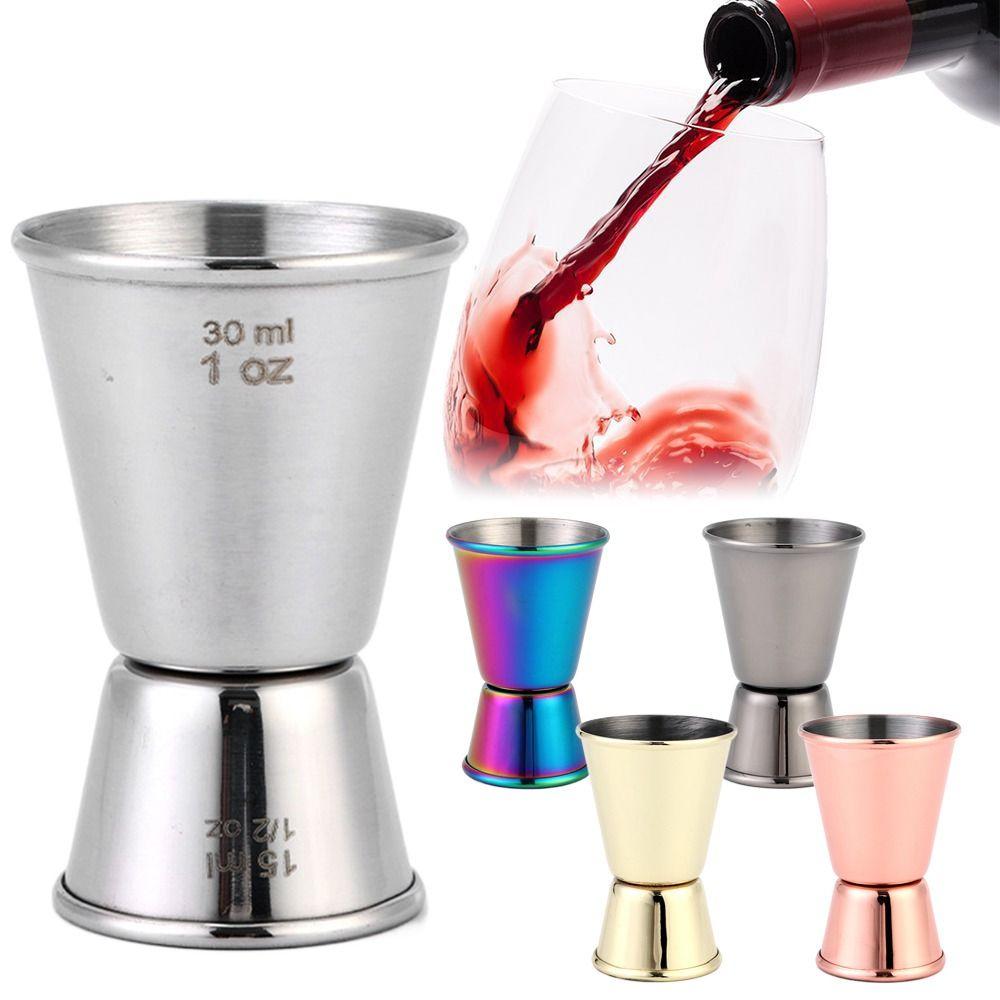 Neuer 304 Edelstahl Messbecher Dual Shot Japanischer Stil Cocktailbecher 1/2-1oz Cocktailshaker Bar
