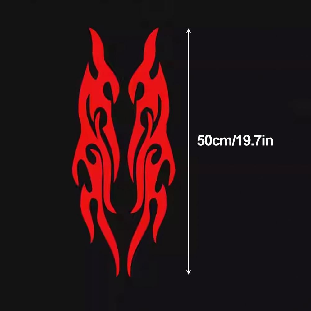 2Pcs 30/40/50cm Car Motorcycle Sticker Flames Reflective Decal Sticker Decoration Decals Vinyl Waterproof Motorcycle Accessories