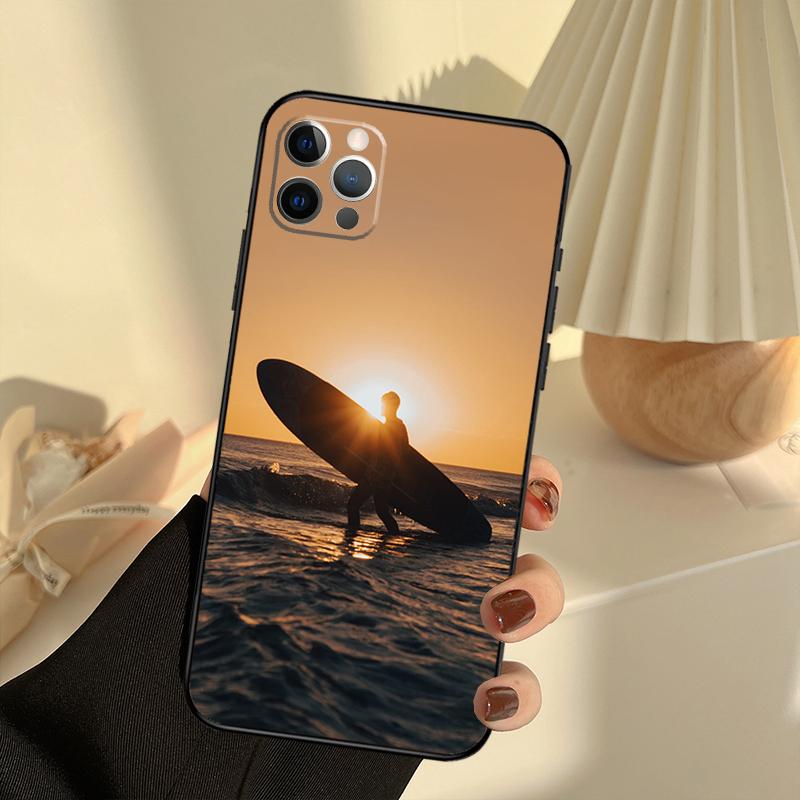 Surf Surfboard Case For iPhone 11 12 13 14 15 16 Pro Max Cover For iPhone 13 12 Mini XR X XS Max Plus