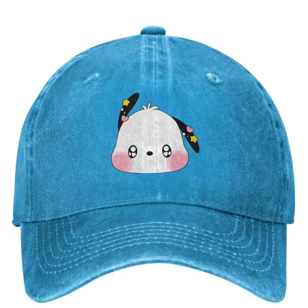 Kawaii Hund Pochacco Baseballkappe Jagd Camping Qualität Hip Hop Hüte Unisex Teenager Stilvolle Sonnenblenden Snapback Kappe