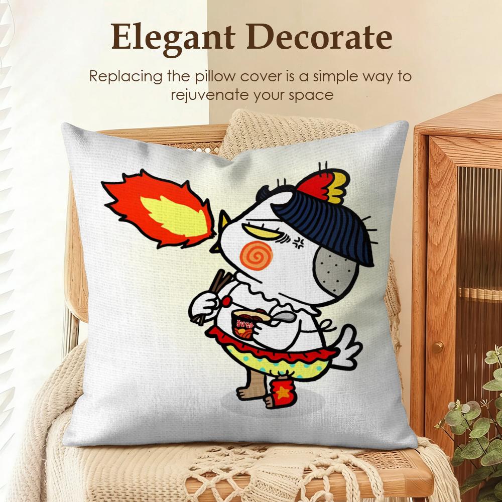 

Kwaii Anime BBuldak RameSn Cushion Cover Natural Linen Organic Fabric DoubleSided Printing Sofa Home Decor Gift Pillow Case 30x30cm