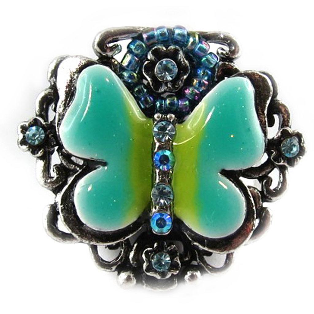 Les Trésors De Lily [G0164] - Bague Créateur 'Bouquet Fleury' turquoise