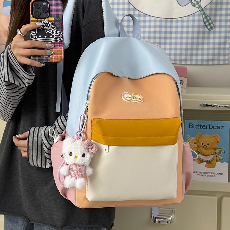 Schoolbag Student Schoolbag Dopamine Elementary School Bag Lightweight and Breathable Spring Outing Backpack Children's Contrasting Color Backpack
