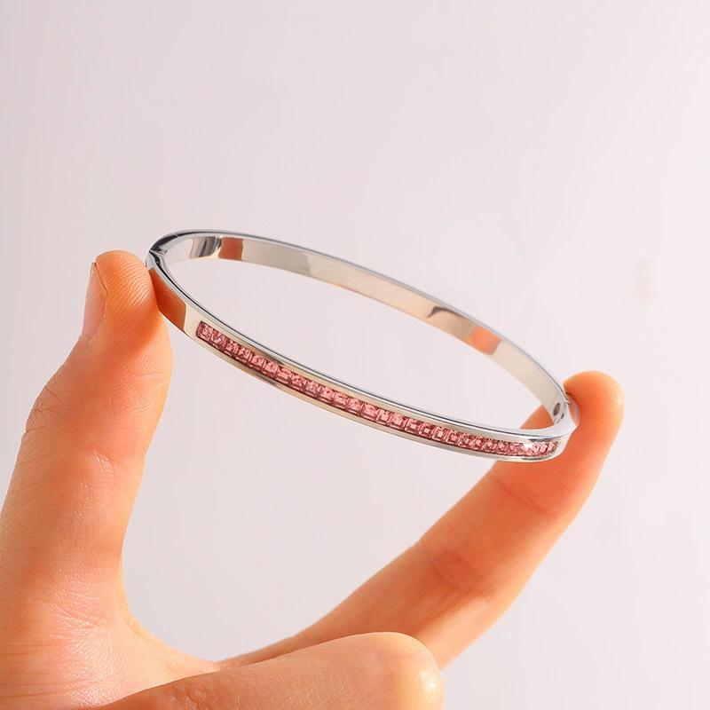 Starry Sky Silver Titanium Steel Bracelet for Women - High-End, Versatile, Full Diamond, Non-Fading Fashion Accessory