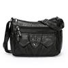 Women's Bag Retro Large Capacity Shoulder Bag Multi-Layer Crossbody Bag Soft Leather Mother Bag