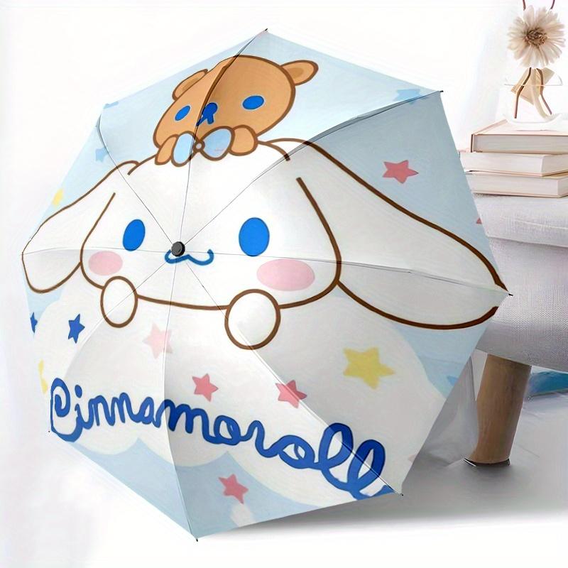 1pc Cute Cinnamoroll & Bear Ideas Automatic 3-Fold Umbrella Design, Cute Cartoon Pattern, Portable Outdoor Umbrella, Perfect, Holiday Gift for fans.S0