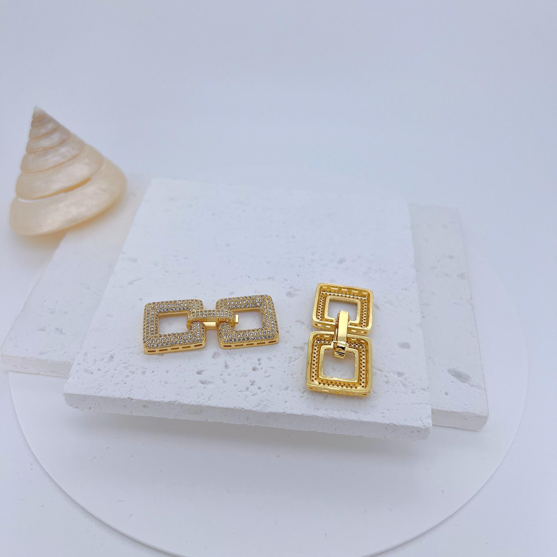 

Квадратное микро-инкрустированное цирконием ожерелье и застежка для браслета - DIY ювелирные изделия аксессуары для рукоделия