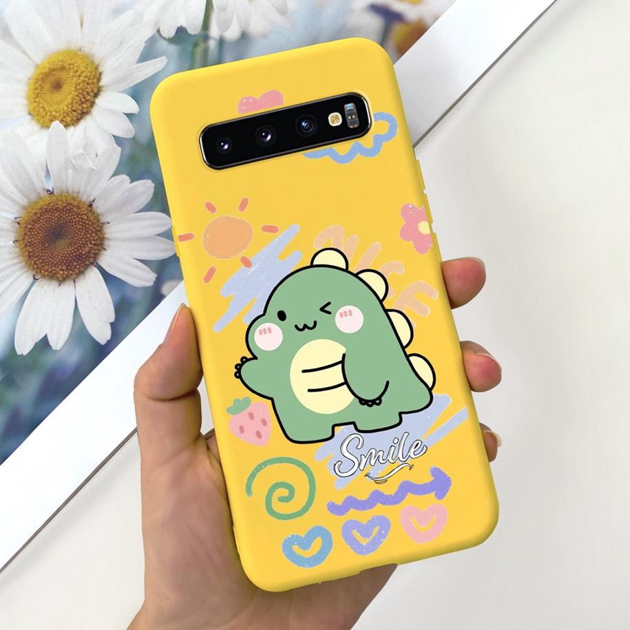 For Samsung S10 Plus SM-G975F Case Cute Dinosaur Duck Cartoon Soft Silicone Phone Cover For Samsung Galaxy S10 S10e G973F Bumper