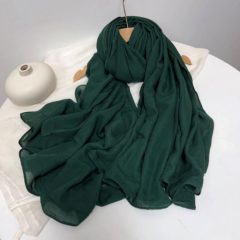Cotton And Linen Solid Color Thickened Scarf Oversized Soft Women'S Shawl Warm Korean Version Of Fashion Silk Scarf